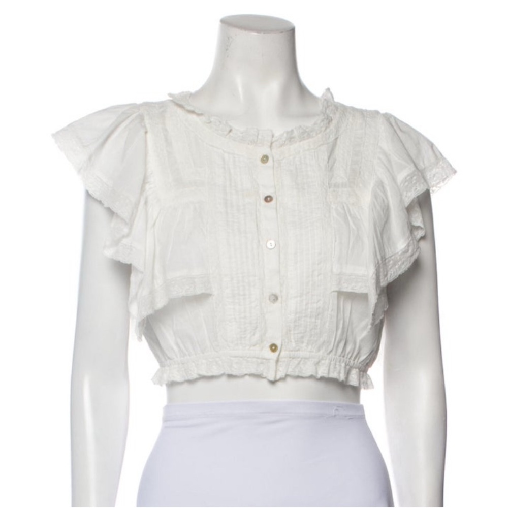 LoveShackFancy Eyelet Crop Top